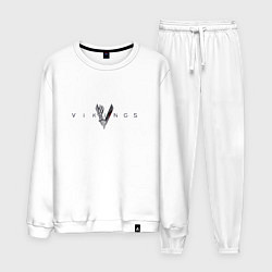 Костюм хлопковый мужской Vikings, цвет: белый