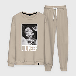Костюм хлопковый мужской Lil Peep: White Style, цвет: миндальный
