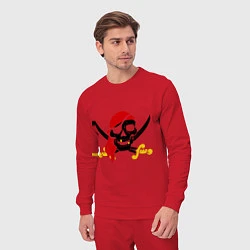 Костюм хлопковый мужской Пиратская футболка, цвет: красный — фото 2