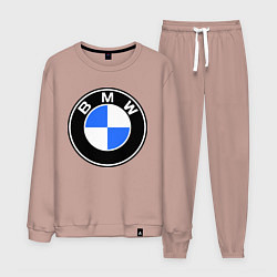 Костюм хлопковый мужской Logo BMW, цвет: пыльно-розовый