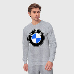 Костюм хлопковый мужской Logo BMW, цвет: меланж — фото 2