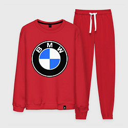 Костюм хлопковый мужской Logo BMW, цвет: красный