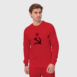 Костюм хлопковый мужской СССР: Серп и молот, цвет: красный — фото 2