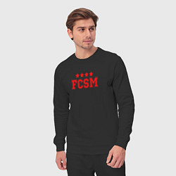 Костюм хлопковый мужской FCSM Club, цвет: черный — фото 2