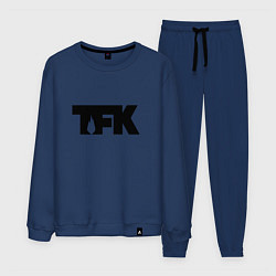Костюм хлопковый мужской TFK: Black Logo, цвет: тёмно-синий