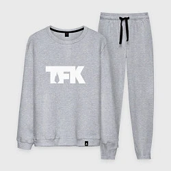 Костюм хлопковый мужской TFK: White Logo, цвет: меланж
