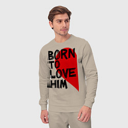 Костюм хлопковый мужской Born to love him, цвет: миндальный — фото 2