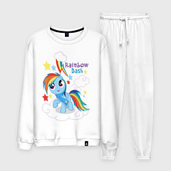 Костюм хлопковый мужской Rainbow Dash, цвет: белый