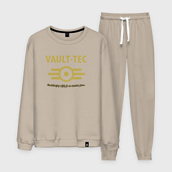 Костюм хлопковый мужской Vault Tec, цвет: миндальный