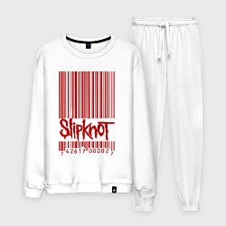 Костюм хлопковый мужской Slipknot: barcode, цвет: белый