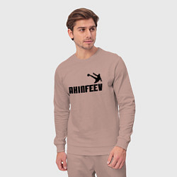 Костюм хлопковый мужской Akinfeev Style, цвет: пыльно-розовый — фото 2