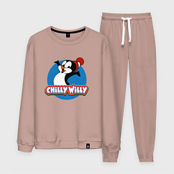 Костюм хлопковый мужской Chilly Willy, цвет: пыльно-розовый