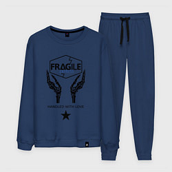 Костюм хлопковый мужской Fragile Express, цвет: тёмно-синий
