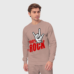 Костюм хлопковый мужской 100% Rock, цвет: пыльно-розовый — фото 2