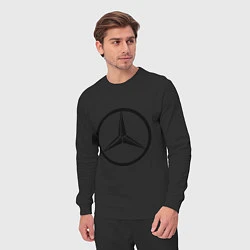 Костюм хлопковый мужской Mercedes-Benz logo, цвет: черный — фото 2