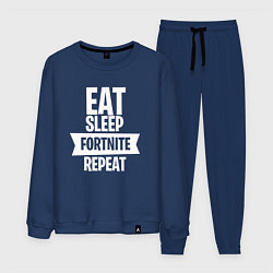 Костюм хлопковый мужской Eat Sleep Fortnite Repeat, цвет: тёмно-синий