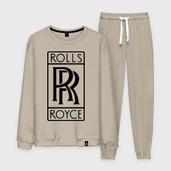 Костюм хлопковый мужской Rolls-Royce logo, цвет: миндальный