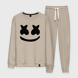 Костюм хлопковый мужской Marshmello, цвет: миндальный