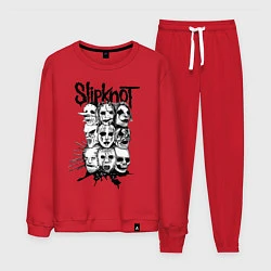 Костюм хлопковый мужской Slipknot Faces, цвет: красный
