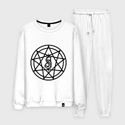 Костюм хлопковый мужской Slipknot Pentagram, цвет: белый