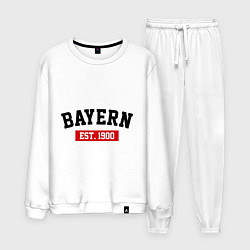Костюм хлопковый мужской FC Bayern Est. 1900, цвет: белый