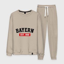 Костюм хлопковый мужской FC Bayern Est. 1900, цвет: миндальный