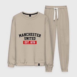 Костюм хлопковый мужской FC Manchester United Est. 1878, цвет: миндальный