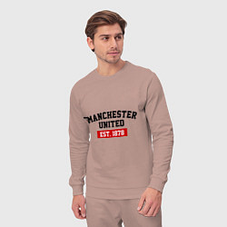 Костюм хлопковый мужской FC Manchester United Est. 1878, цвет: пыльно-розовый — фото 2