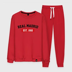 Костюм хлопковый мужской FC Real Madrid Est. 1902, цвет: красный