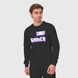 Костюм хлопковый мужской Twitch Gamer, цвет: черный — фото 2