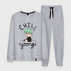 Костюм хлопковый мужской Chill Yoongi, цвет: меланж