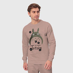 Костюм хлопковый мужской My Neighbor Totoro, цвет: пыльно-розовый — фото 2