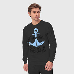 Костюм хлопковый мужской Captain seas, цвет: черный — фото 2