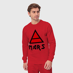 Костюм хлопковый мужской 30 seconds to mars: triada, цвет: красный — фото 2