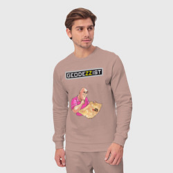 Костюм хлопковый мужской GEODEZZIST, цвет: пыльно-розовый — фото 2