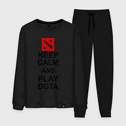 Костюм хлопковый мужской Keep Calm & Play Dota, цвет: черный