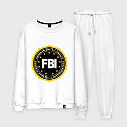 Костюм хлопковый мужской FBI Departament, цвет: белый