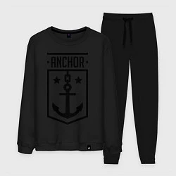 Костюм хлопковый мужской Anchor Shield, цвет: черный
