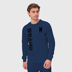 Костюм хлопковый мужской BTS Korea, цвет: тёмно-синий — фото 2