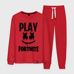 Костюм хлопковый мужской Marshmello: Play Fortnite, цвет: красный