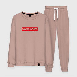 Костюм хлопковый мужской Obey workout, цвет: пыльно-розовый