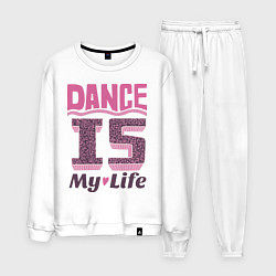 Костюм хлопковый мужской Dance is my life, цвет: белый