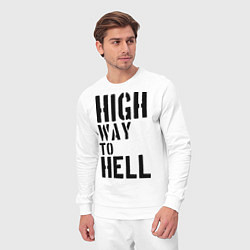 Костюм хлопковый мужской High way to hell, цвет: белый — фото 2