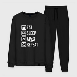 Костюм хлопковый мужской Eat, Sleep, Apex, Repeat, цвет: черный