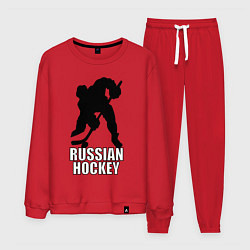 Костюм хлопковый мужской Russian Black Hockey, цвет: красный
