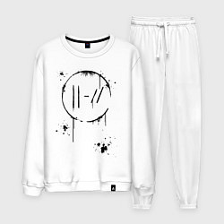 Костюм хлопковый мужской TWENTY ONE PILOTS TOP, цвет: белый