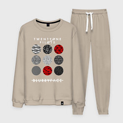 Костюм хлопковый мужской TOP: Blurryface, цвет: миндальный