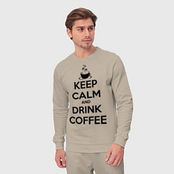 Костюм хлопковый мужской Keep Calm & Drink Coffee, цвет: миндальный — фото 2