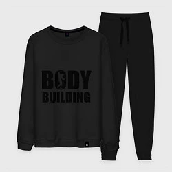 Костюм хлопковый мужской Bodybuilding, цвет: черный