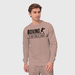 Костюм хлопковый мужской Boxing life, цвет: пыльно-розовый — фото 2